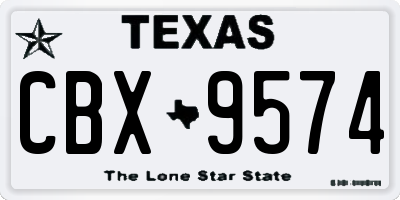 TX license plate CBX9574