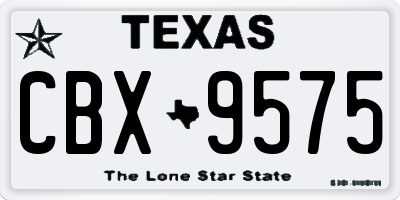 TX license plate CBX9575