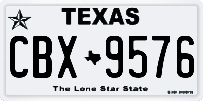 TX license plate CBX9576