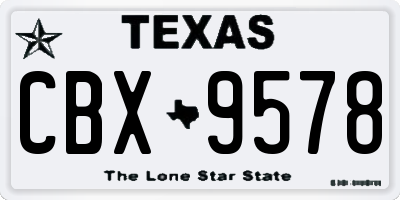 TX license plate CBX9578