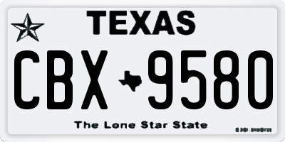 TX license plate CBX9580