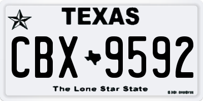 TX license plate CBX9592