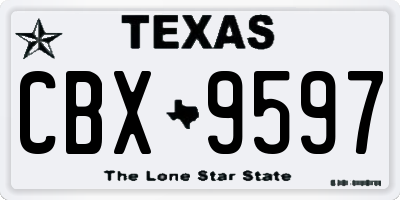 TX license plate CBX9597