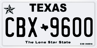 TX license plate CBX9600