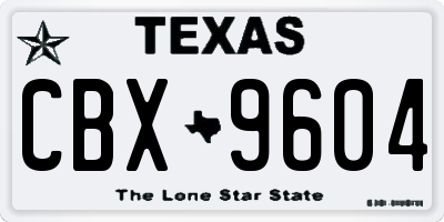 TX license plate CBX9604