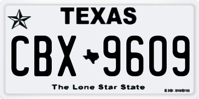 TX license plate CBX9609