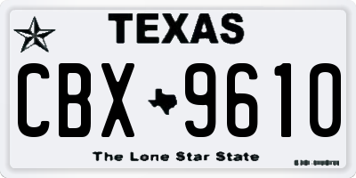 TX license plate CBX9610
