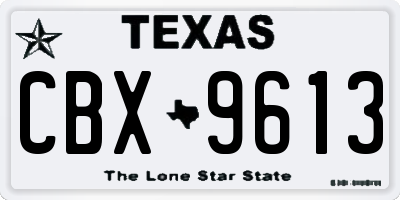TX license plate CBX9613