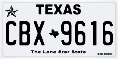 TX license plate CBX9616