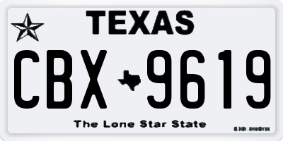 TX license plate CBX9619