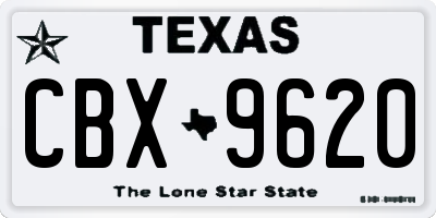 TX license plate CBX9620