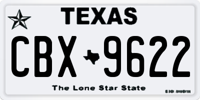 TX license plate CBX9622
