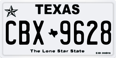 TX license plate CBX9628
