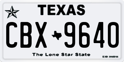 TX license plate CBX9640