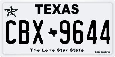TX license plate CBX9644