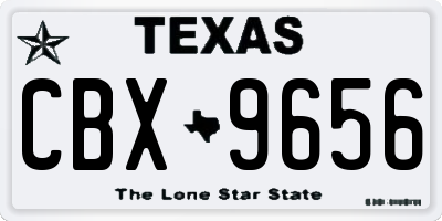 TX license plate CBX9656
