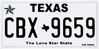 TX license plate CBX9659
