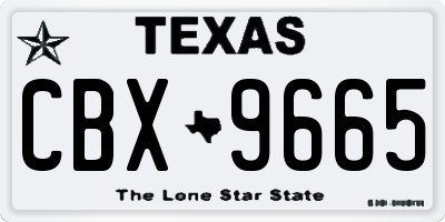 TX license plate CBX9665