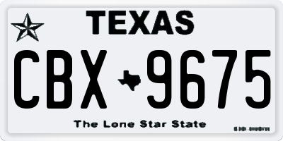 TX license plate CBX9675