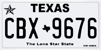 TX license plate CBX9676