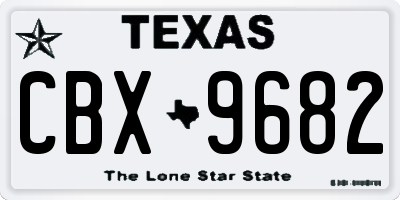 TX license plate CBX9682