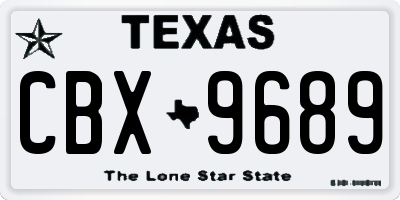 TX license plate CBX9689