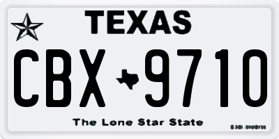 TX license plate CBX9710