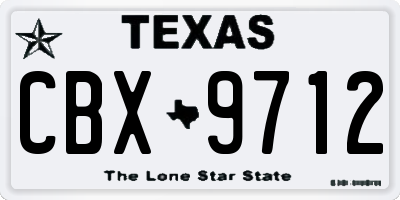 TX license plate CBX9712