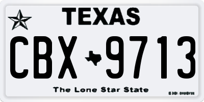 TX license plate CBX9713