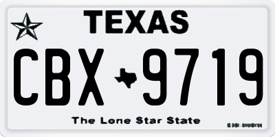 TX license plate CBX9719