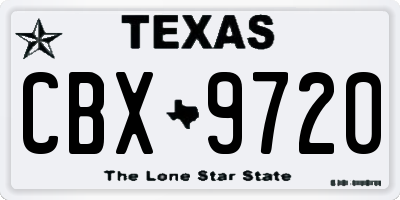 TX license plate CBX9720