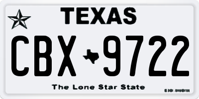 TX license plate CBX9722