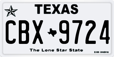 TX license plate CBX9724