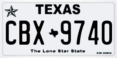 TX license plate CBX9740
