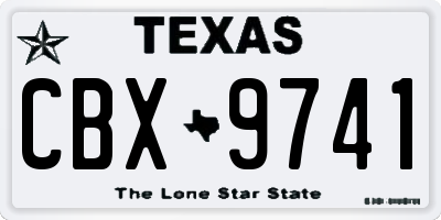 TX license plate CBX9741