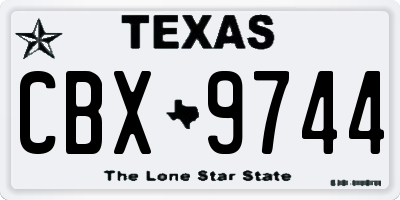 TX license plate CBX9744