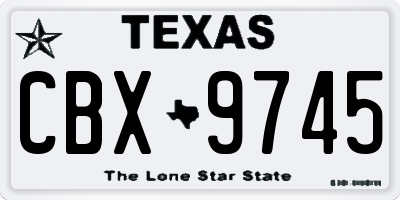 TX license plate CBX9745