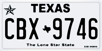 TX license plate CBX9746