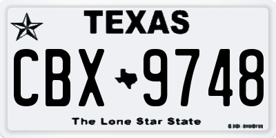 TX license plate CBX9748