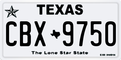TX license plate CBX9750