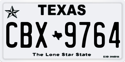 TX license plate CBX9764