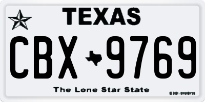 TX license plate CBX9769