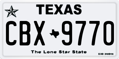 TX license plate CBX9770