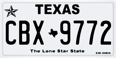 TX license plate CBX9772