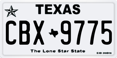 TX license plate CBX9775