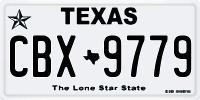 TX license plate CBX9779