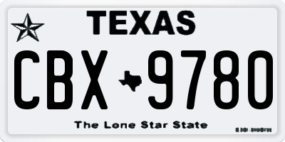 TX license plate CBX9780