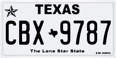 TX license plate CBX9787