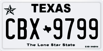 TX license plate CBX9799