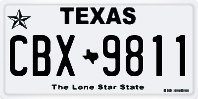 TX license plate CBX9811